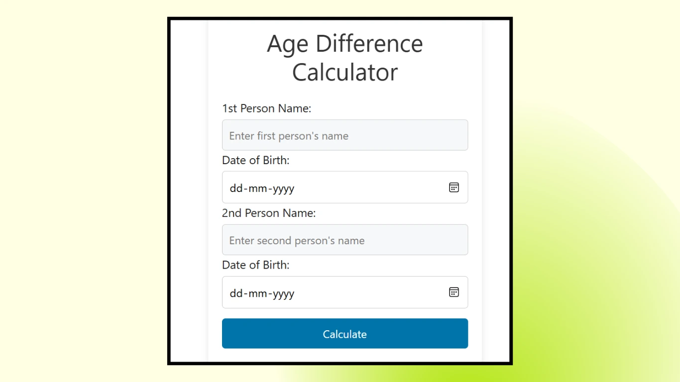 Age Difference Calculator Tool